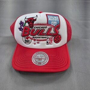 Mitchell & Ness Chicago Bulls Windy City‎ Trucker Hat NBA Basketball Snapback